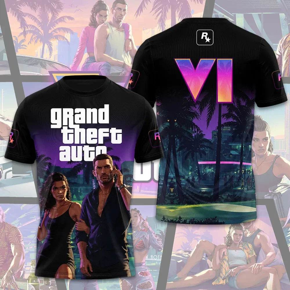 Grand Theft Auto VI Merch Games Lover T-Shirt Present Ideas For Men - Merchluma