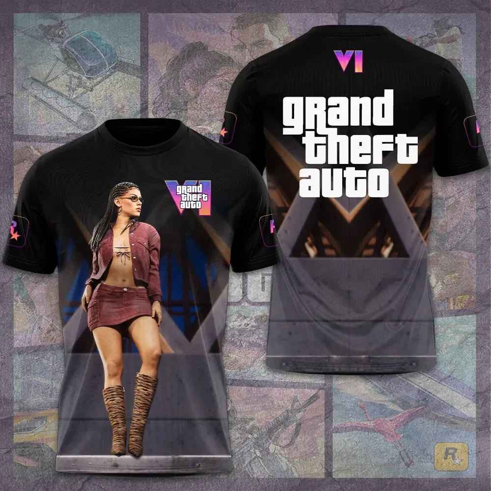 Grand Theft Auto VI Merch Rockstar Games T-Shirt Unique Gifts For Men - Merchluma