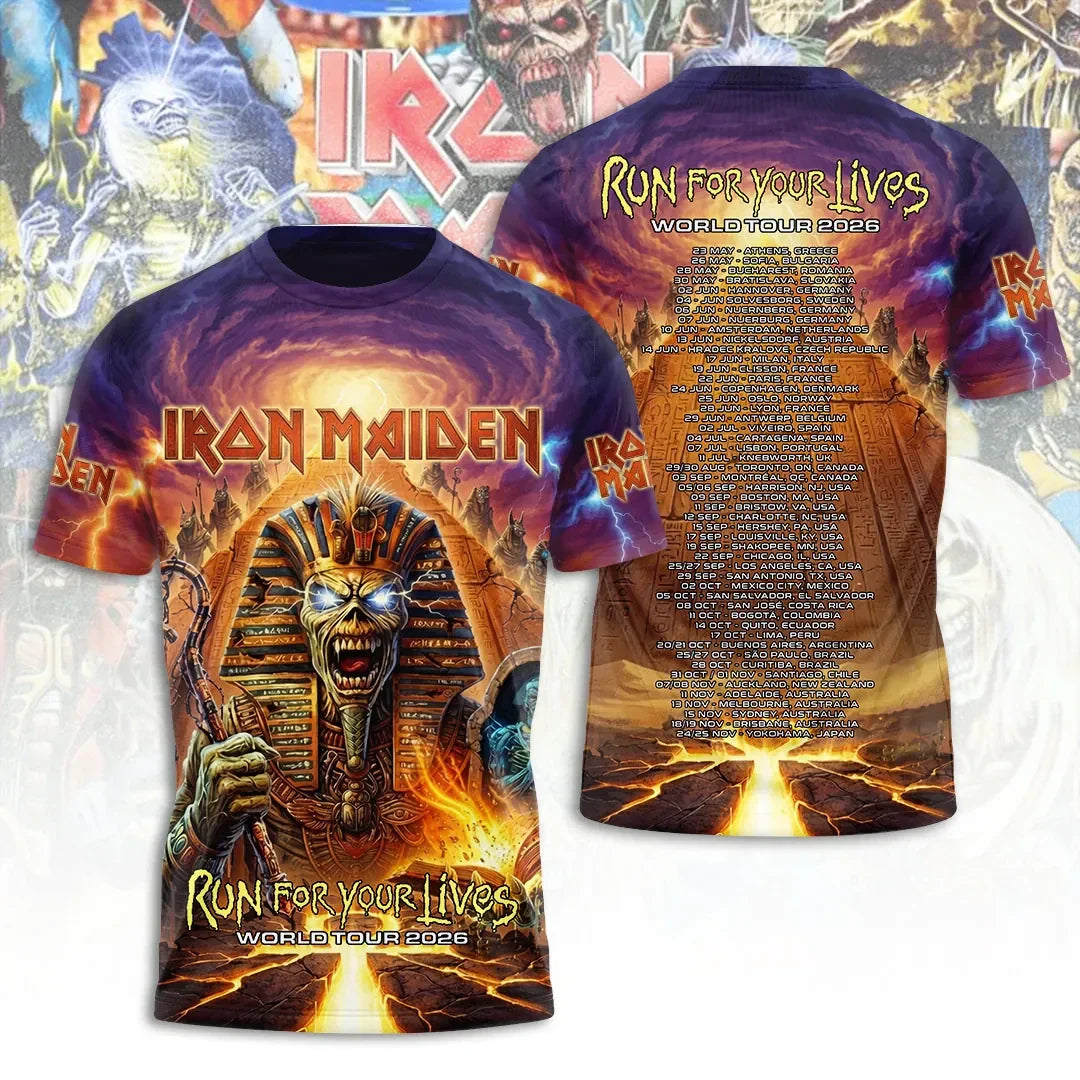 Iron Maiden 2026 World Tour T-Shirt Iron Maiden Merch Birthday Gift For Boyfriend - Merchluma