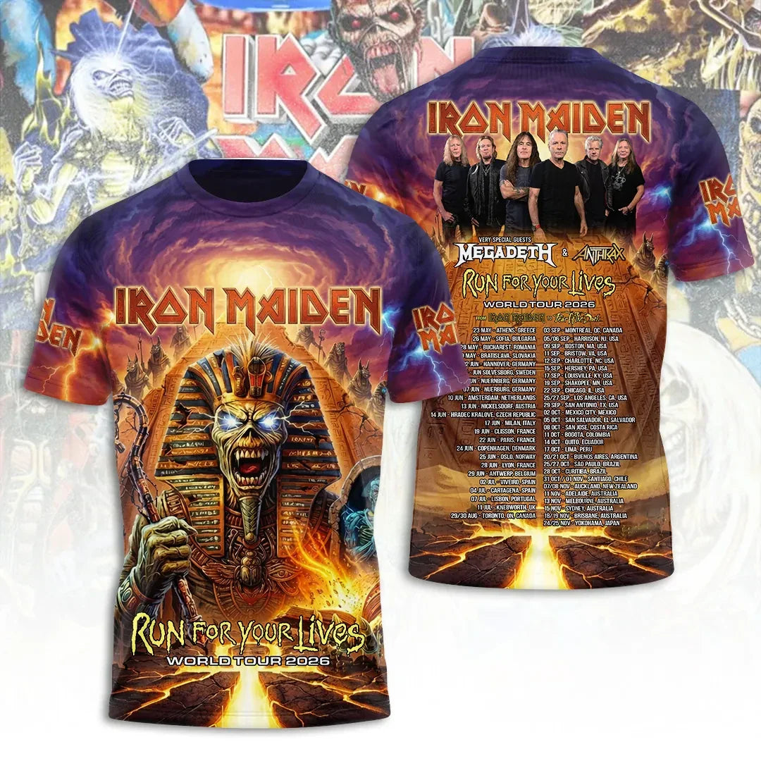 Iron Maiden 2026 World Tour T-Shirt Iron Maiden Run For Your Liver Merch Birthday Gift - Merchluma
