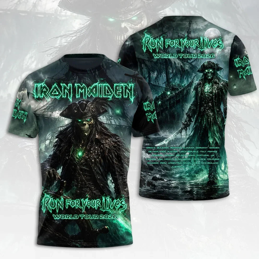 Iron Maiden 2026 World Tour T-Shirt Iron Maiden Run For Your Liver Merch Fan Gift - Merchluma