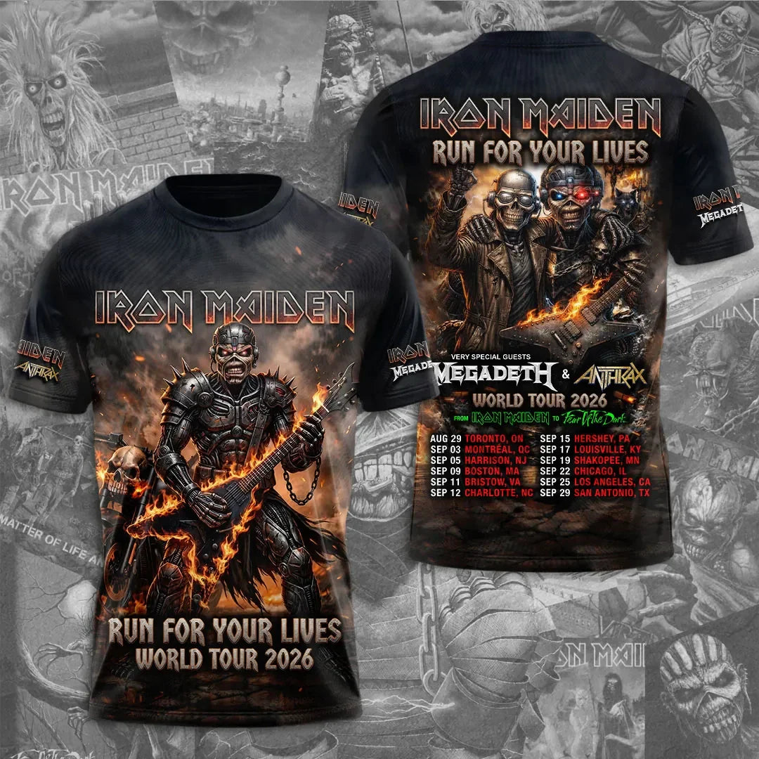 Iron Maiden 2026 World Tour T-Shirt Run For Your Live Shirt Birthday Present For Husband - Merchluma