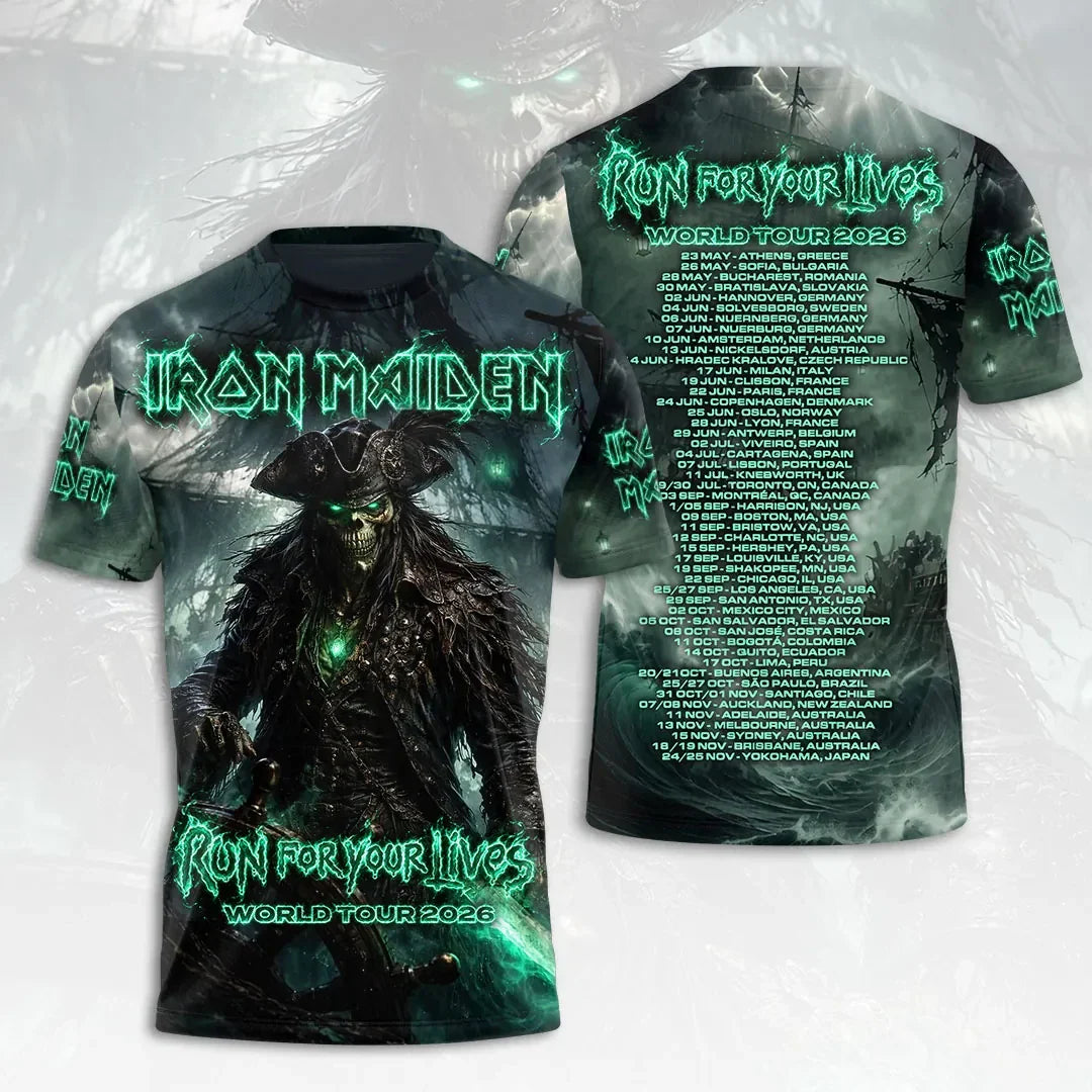 Iron Maiden 2026 World Tour T-Shirt Run For Your Live Shirt Present For Him - Merchluma