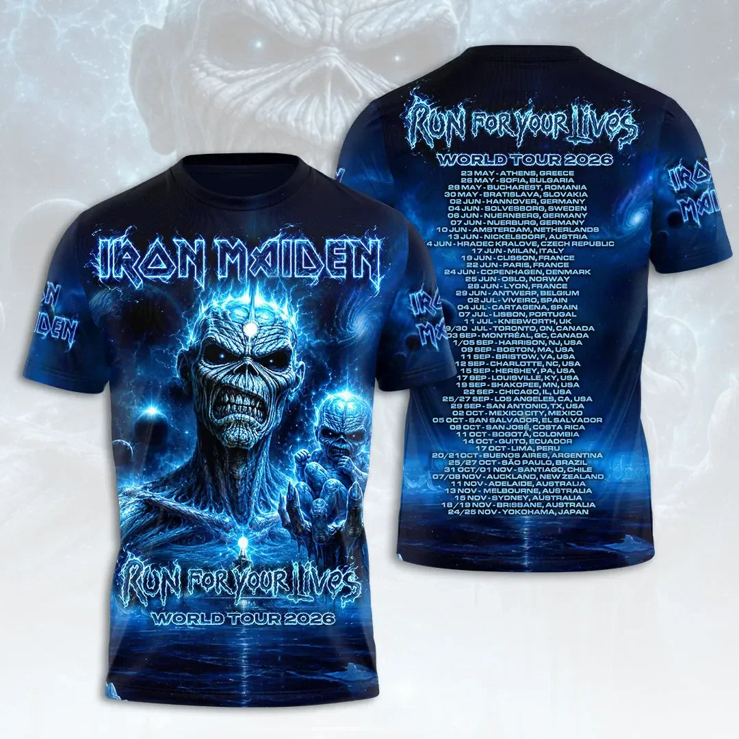 Iron Maiden Merch 2026 World Tour Run For Your Lives T-Shirt Best Gifts - Merchluma