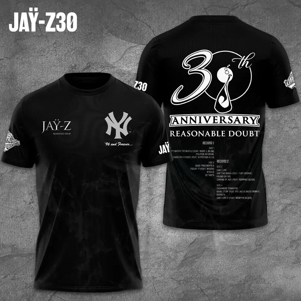 JAY-Z30 Merch JAY-Z30 Anniversary Reasonable Doubt T-Shirt Birthday Presents For Him - Merchluma