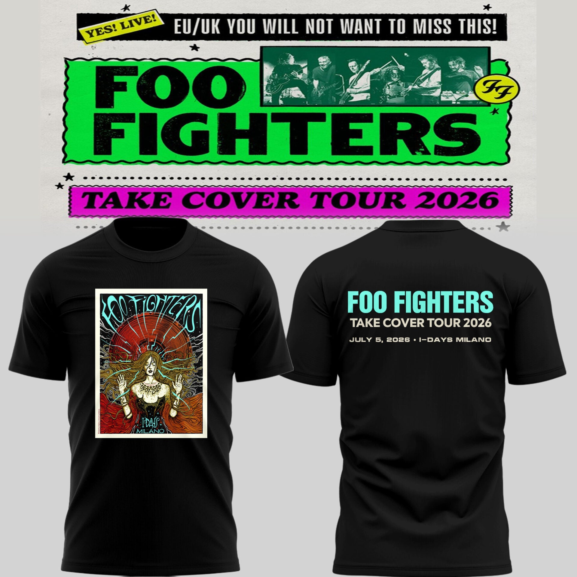 F Fighter Take Cover Tour 2026 T-Shirt F Fighter Merch Gifts Ideas For Fans - Merchluma