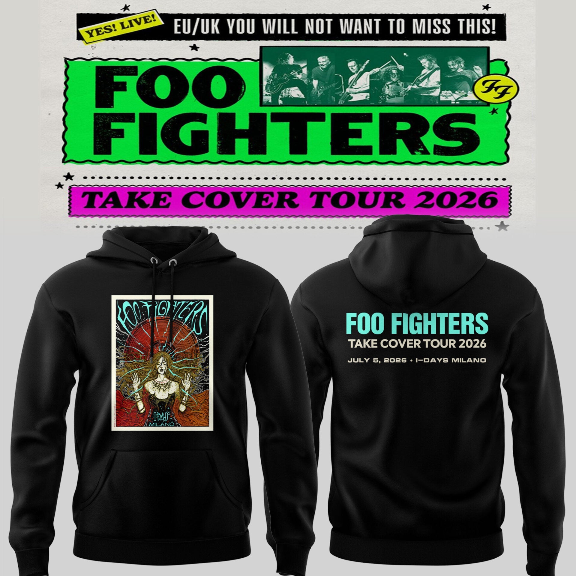 F Fighter Take Cover Tour 2026 Hoodie F Fighter Merch Aesthetic Gifts For Fans - Merchluma