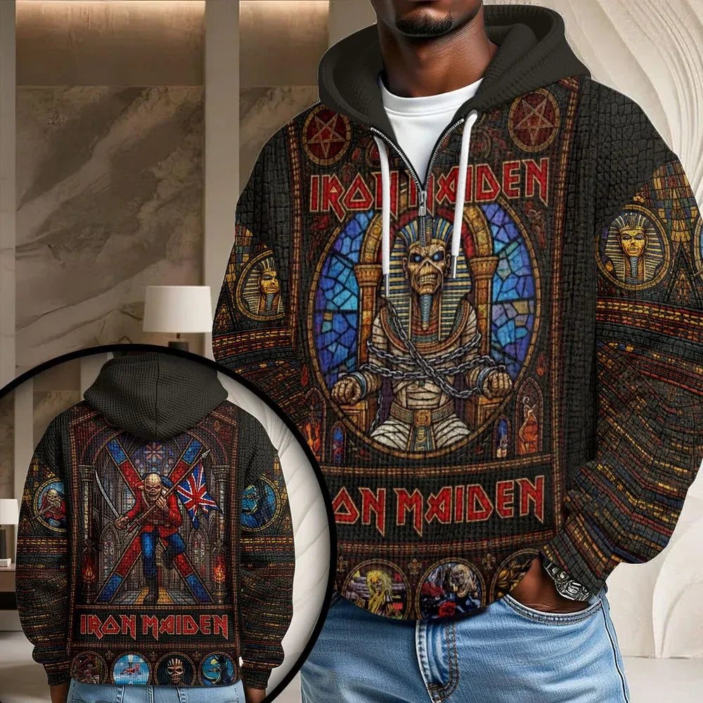 Iron Maiden 2026 World Tour Half Zip Hoodie Run For Your Live Clothing Unique Gifts For Husband - Merchluma