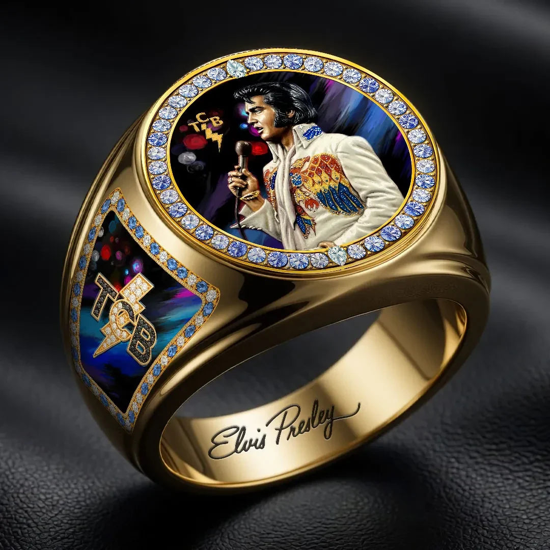 Elvis Presley King Of Pop Rock And Roll Ring Elvis Presley Merch Gift For Fan - Merchluma