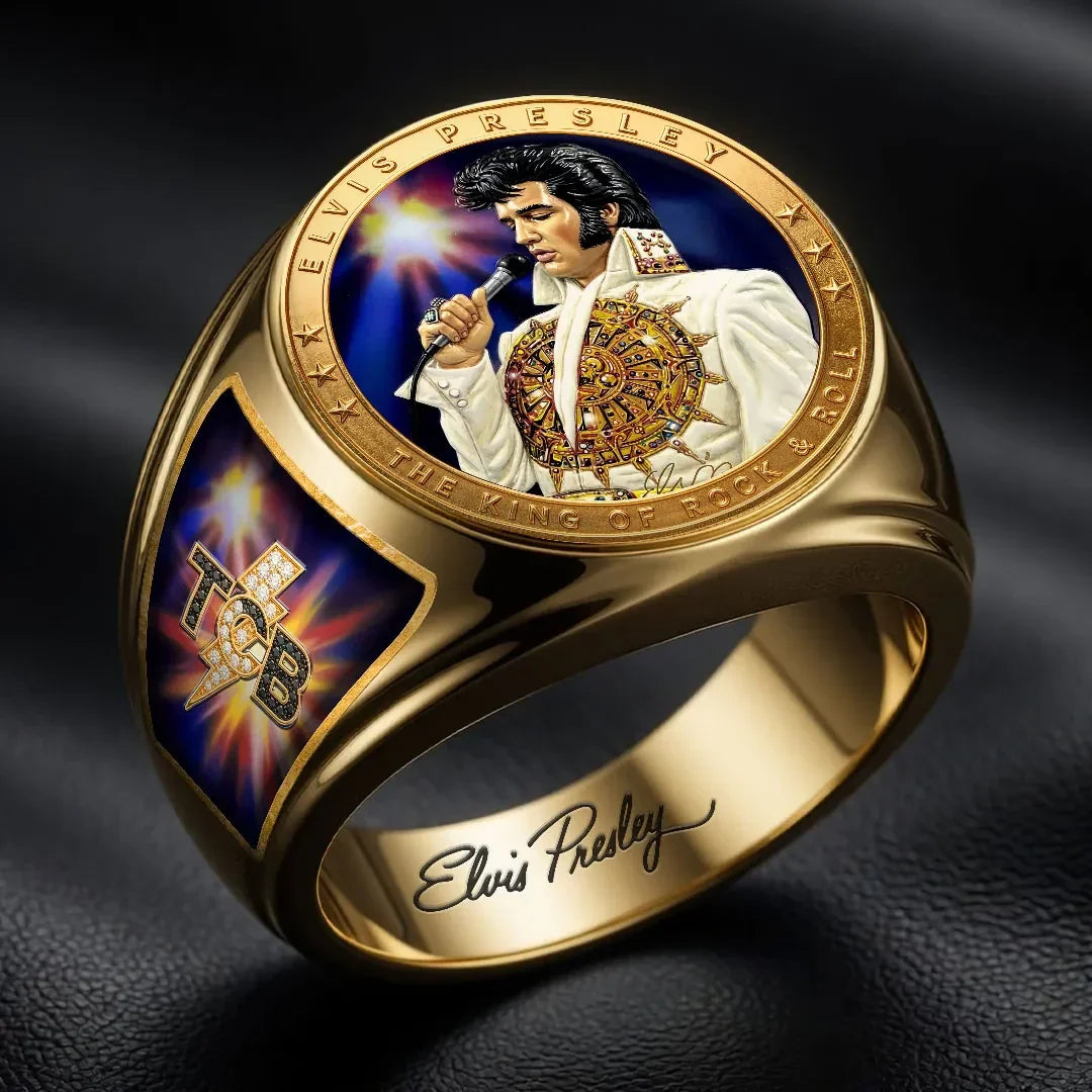 Elvis Presley Merch Elvis Presley King Of Pop Rock And Roll Ring Gift Ideas For Him - Merchluma