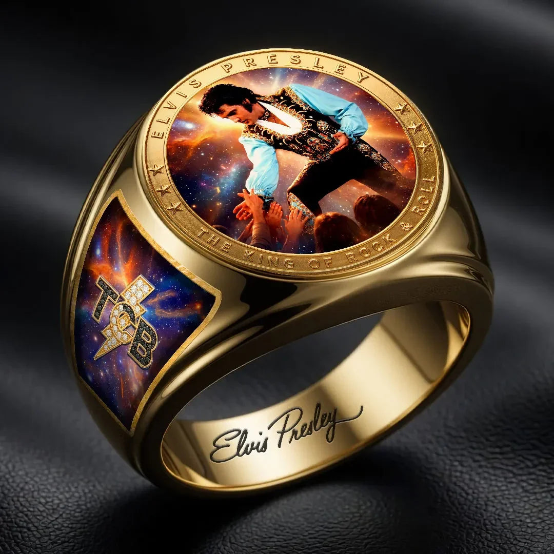 Elvis Presley Merch Elvis Presley King Of Pop Rock And Roll Ring Gifts For Him - Merchluma