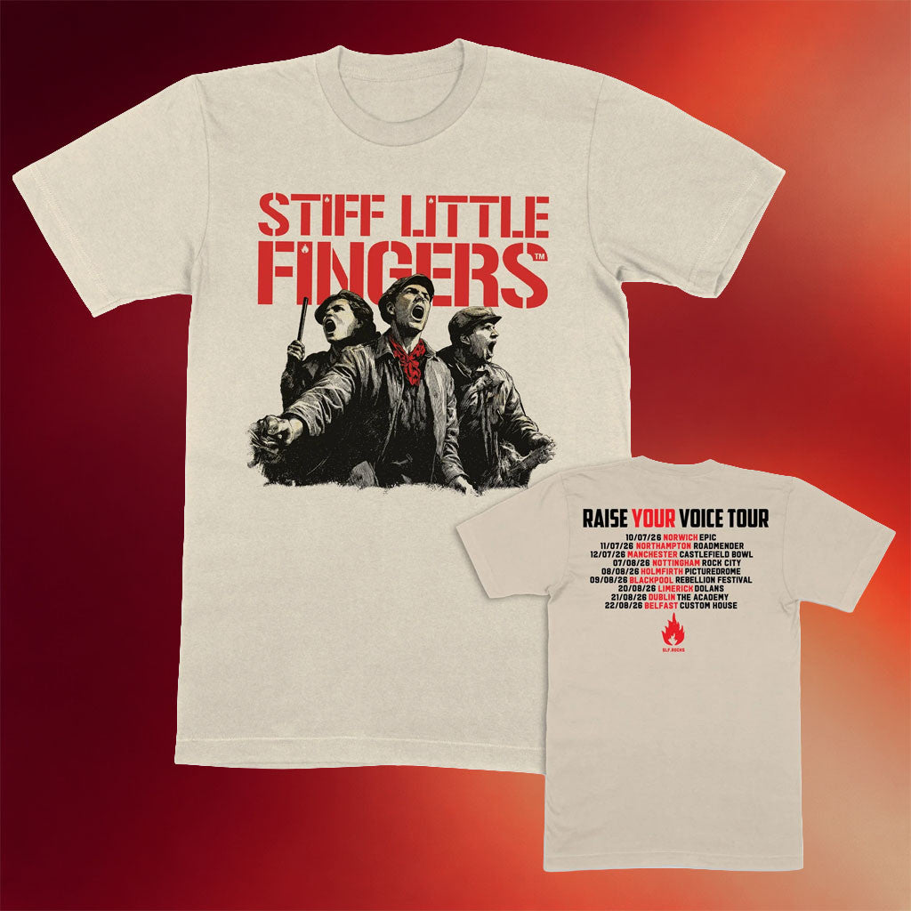 Stiff Little Fingers Merch Raise Your Voice 2026 Summer Tour T-Shirt Cool Gifts For Rock Lover - Merchluma