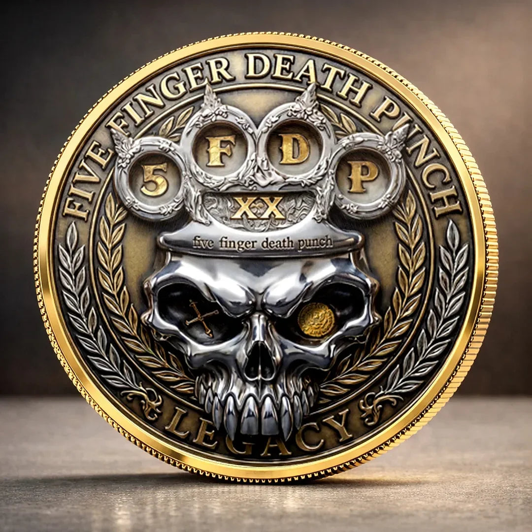 Five Finger Death Punch Convex Coin Eye Of The Storm Merch Gifts For Husband - Merchluma