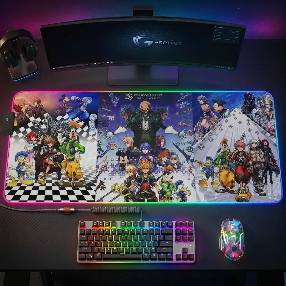 Kingdom Hearts 25th Anniversary Gaming Desk Mat Kingdom Hearts Merch Best Gifts For Husband - Merchluma