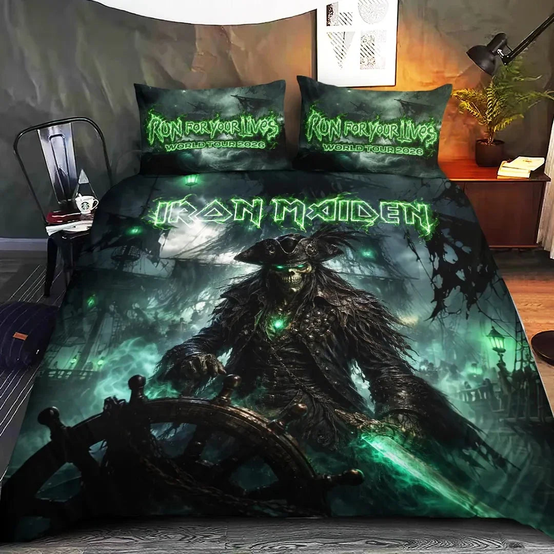 Iron Maiden 2026 World Tour Duvet Bedding Set Iron Maiden Merch Gift For New Home - Merchluma