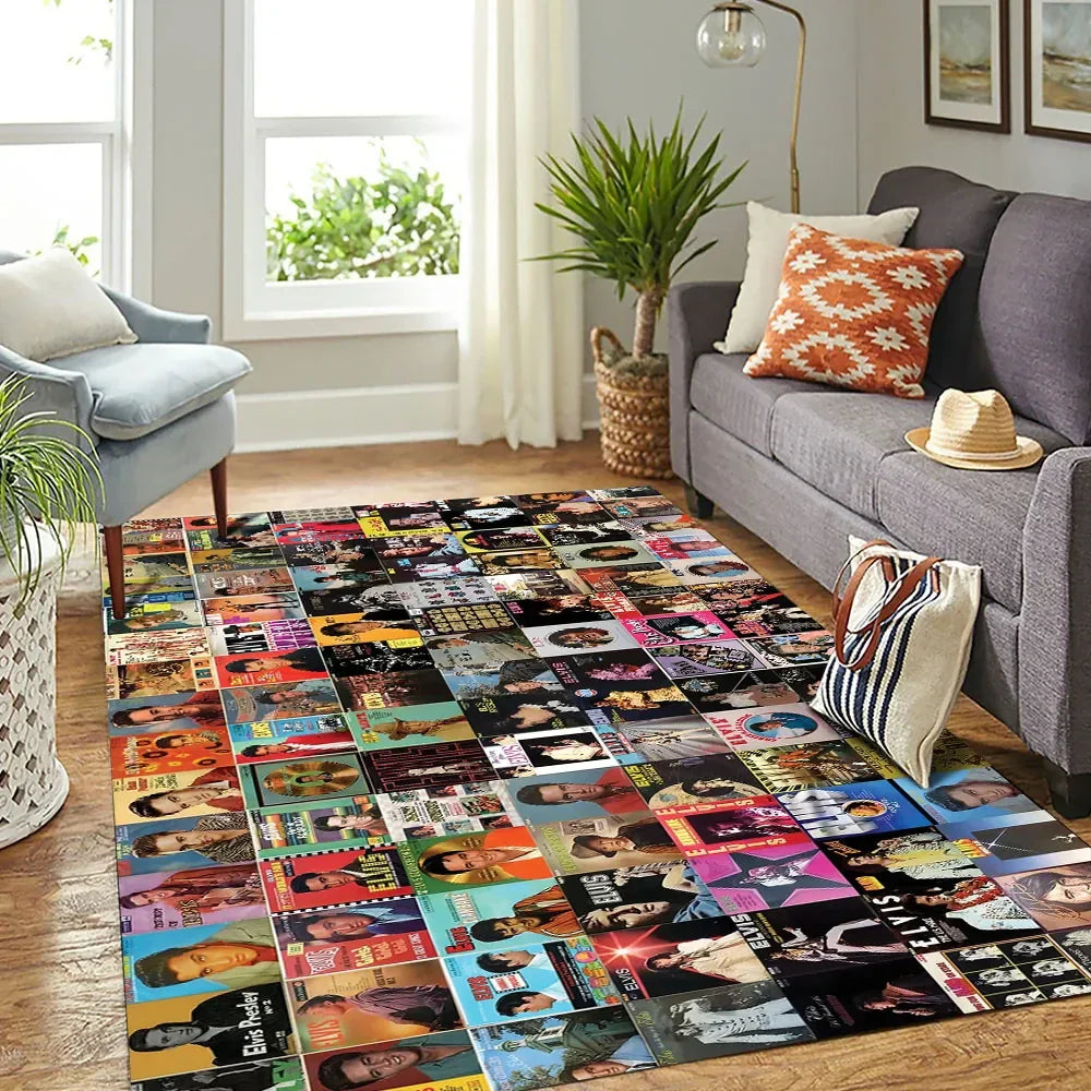 Elvis Presley Merch Elvis Presley King Of Rock And Roll Rug Present For Home Decor - Merchluma
