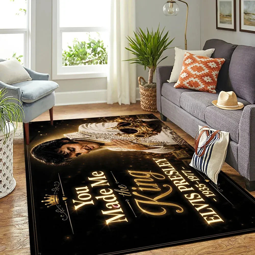 Elvis Presley Merch Elvis Presley King Of Rock And Roll Rug Unique Birthday Gift For Men - Merchluma