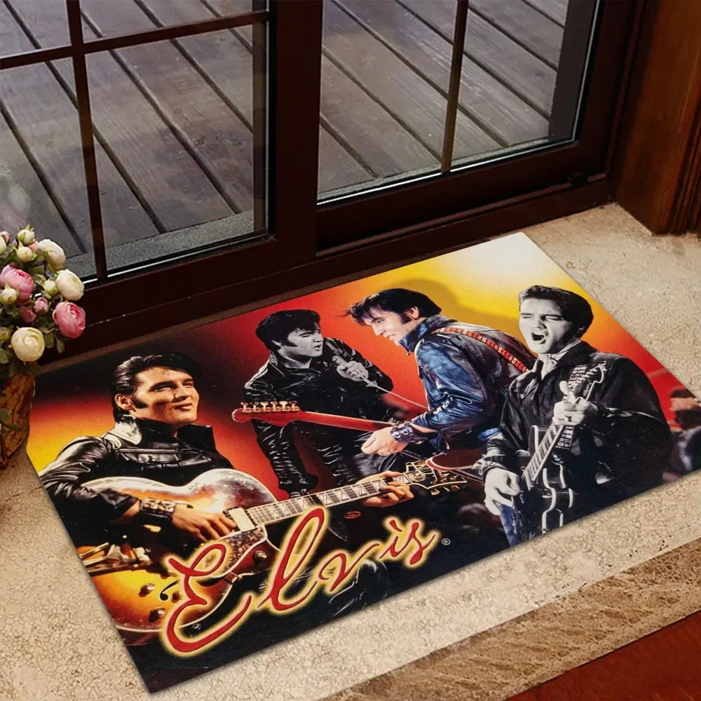 Elvis Presley Merch Elvis Presley King Of Rock And Roll Doormat Present For Home Decor - Merchluma