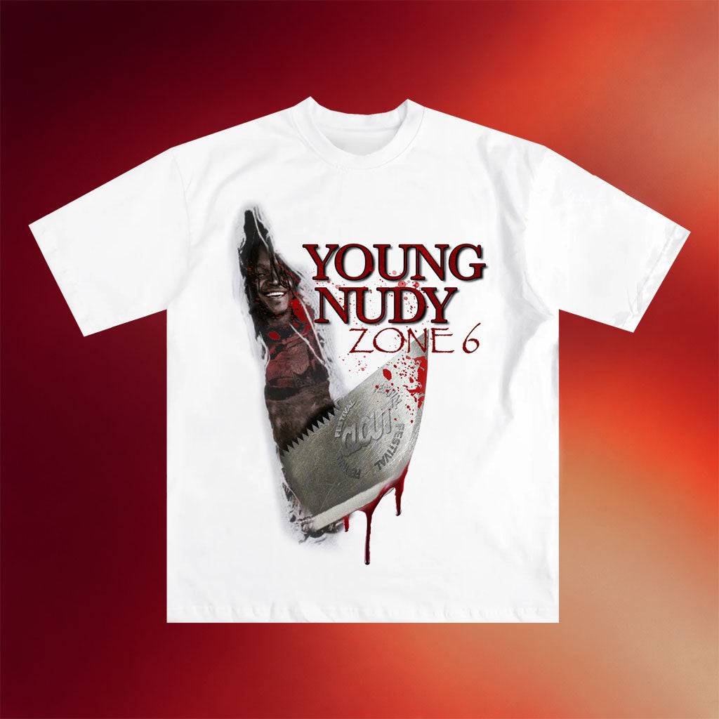 CLOUT Festival Merch 2026 Young Nudy X CLOUT Zone 6 T-Shirt Hip Hop Lover Gifts - Merchluma