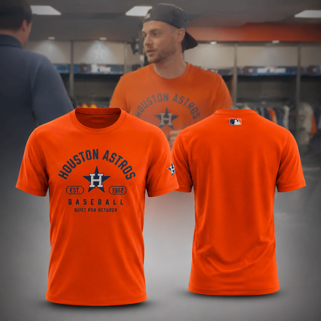2026 Houston Astros Baseball T-Shirt Built For October Shirt Astros Merch Cool Baseball Gifts - Merchluma