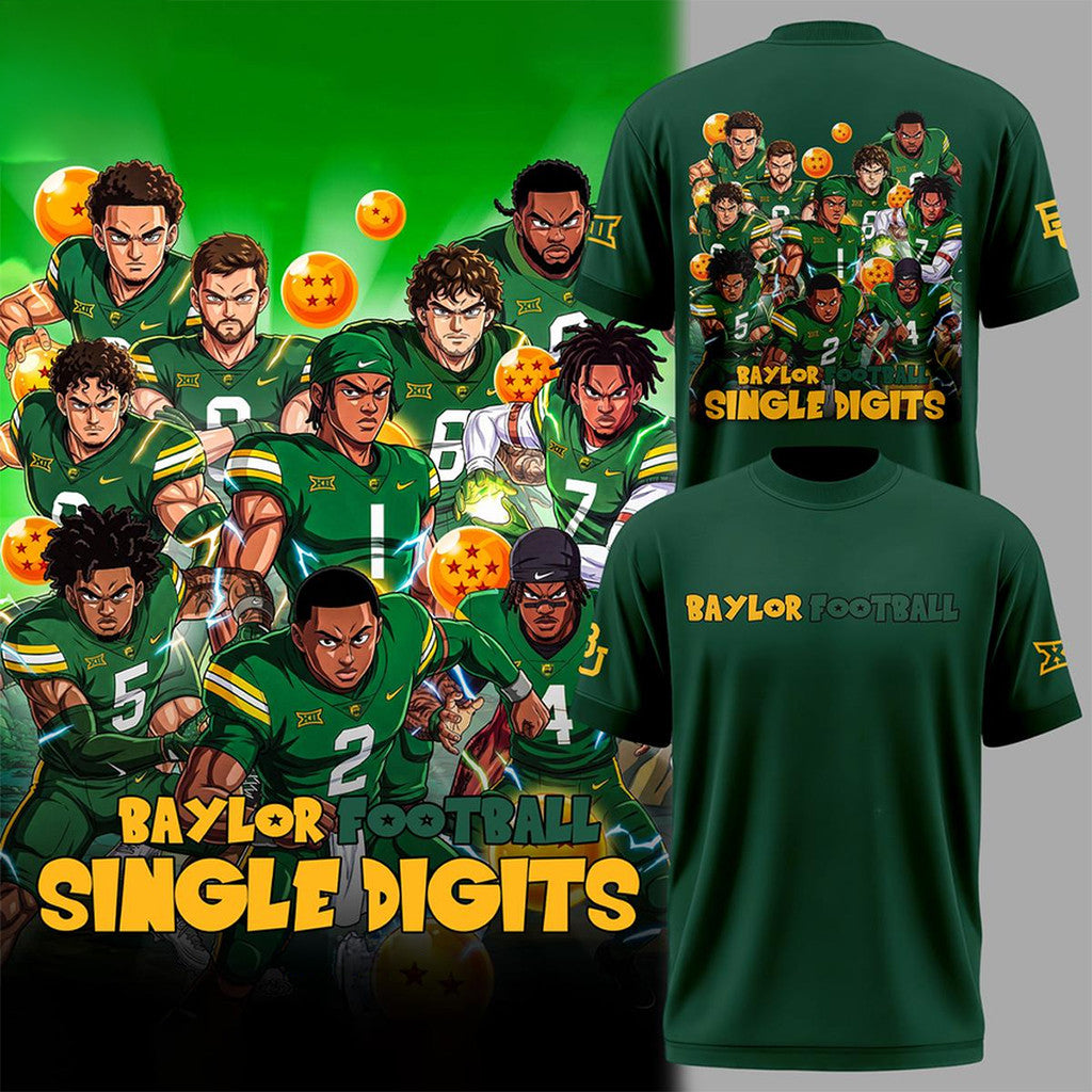 Baylor Bears X Dragon Ball Z 2026 Single Digits T-Shirt Baylor Football Merch Gift For Him - Merchluma