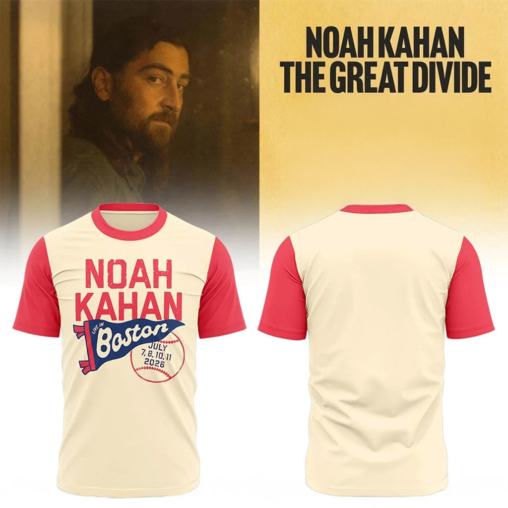 Noah Kahan Merch Tour 2026 The Great Divide Tour 2026 At Fenway Park Boston Shirt Fan Gear - Merchluma