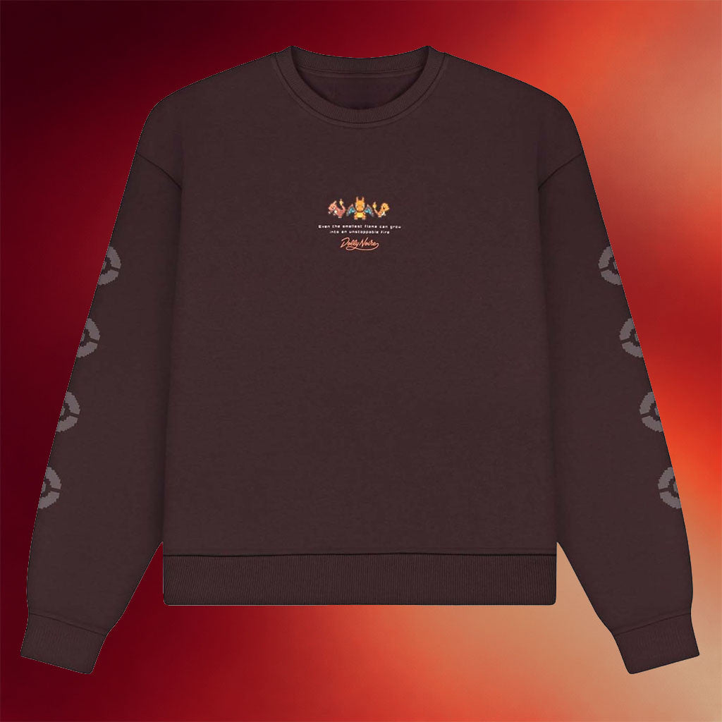 Pokemon Center Merch 2026 Pokemon X Dolly Noire Pixel Charmander Charmeleon Charizard Sweatshirt - Merchluma