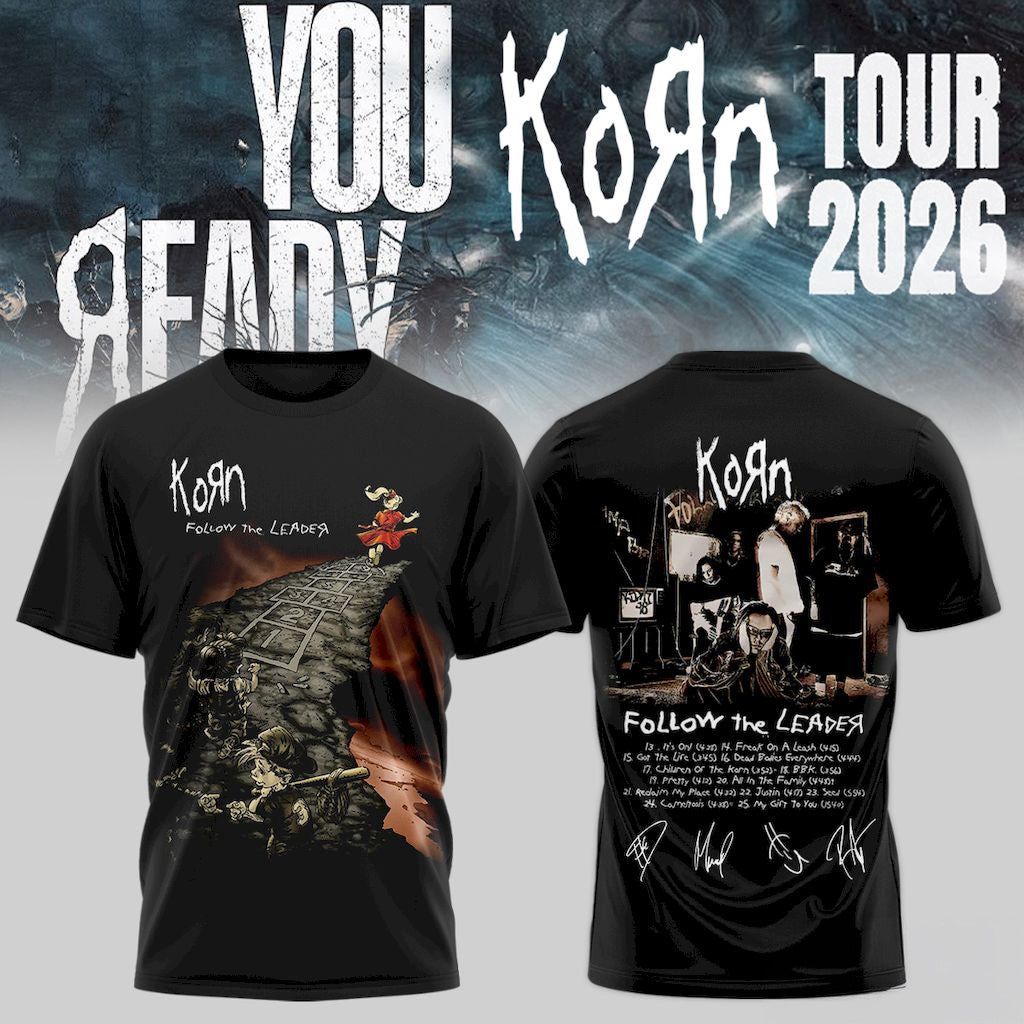 Korn Are You Ready Signature T-Shirt 2026 Follow The Leader Shirt Korn Merch Gifts For Fans - Merchluma