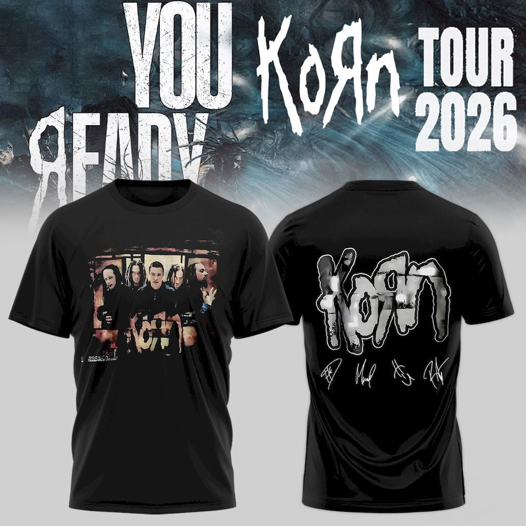 Korn Are You Ready Signature T-Shirt 2026 Korn Tour Merch Gifts For Music Lovers - Merchluma