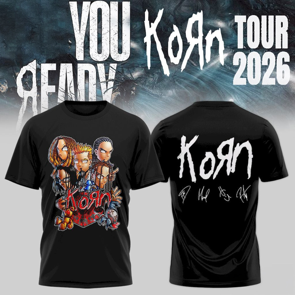 Korn Are You Ready T-Shirt 2026 Cartoon Shirt Korn Band Merch Gifts For Music Lovers - Merchluma