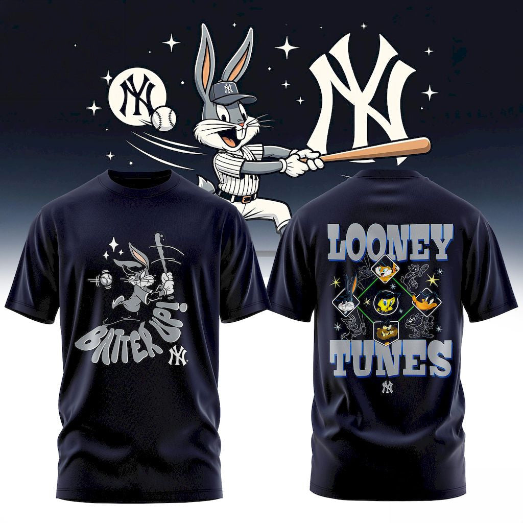 New York Yankees Looney Tunes T-Shirt 2026 Batter Up Shirt NY Yankees Merch Baseball Fan Gifts - Merchluma