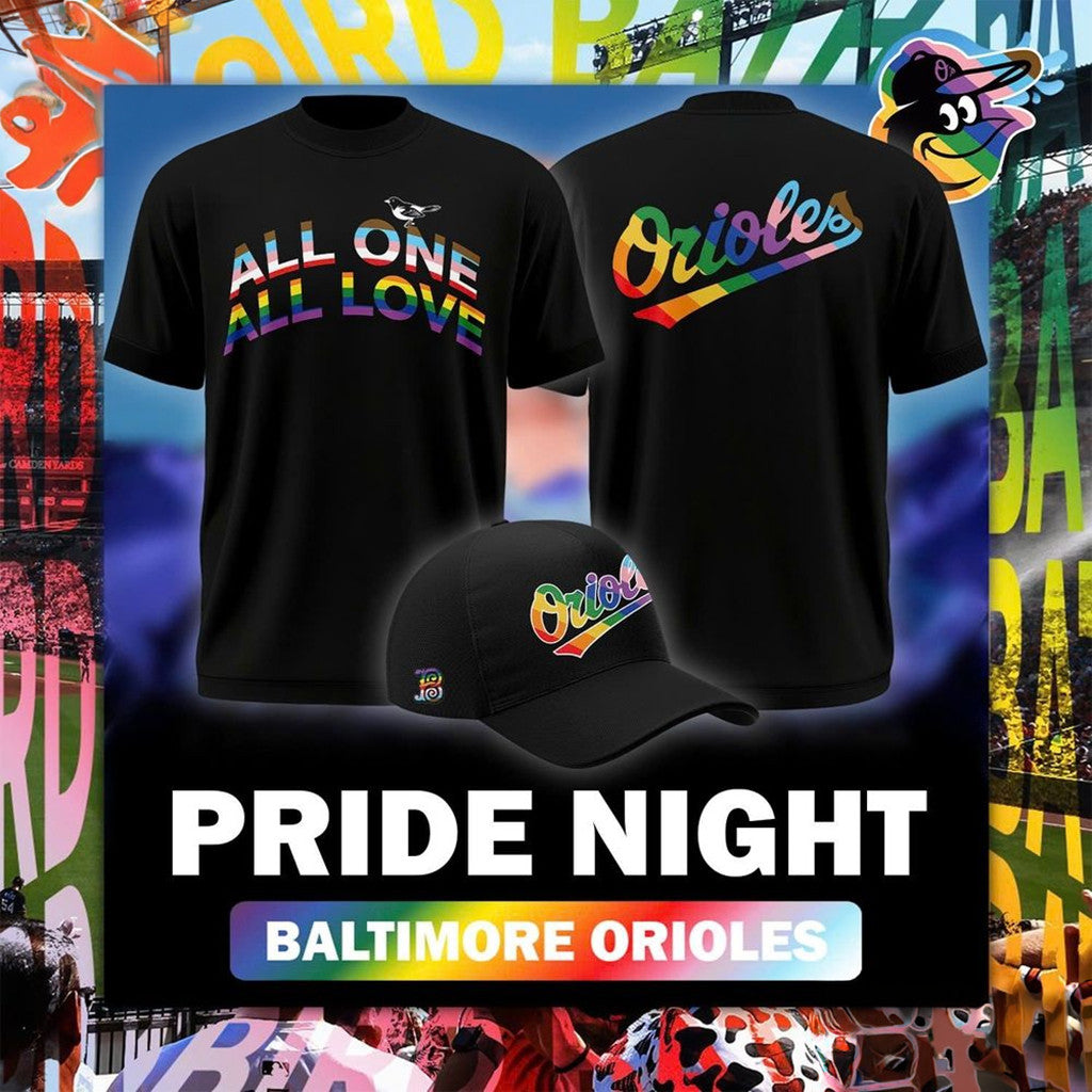 Baltimore Orioles Pride Night 2026 T-Shirt All One All Love Shirt Orioles Merch LGBTQ Gifts - Merchluma