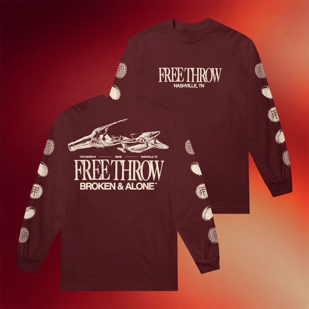 Free Throw Merch 2026 Broken And Alone Long Sleeve Shirt Gifts For Music Lovers - Merchluma