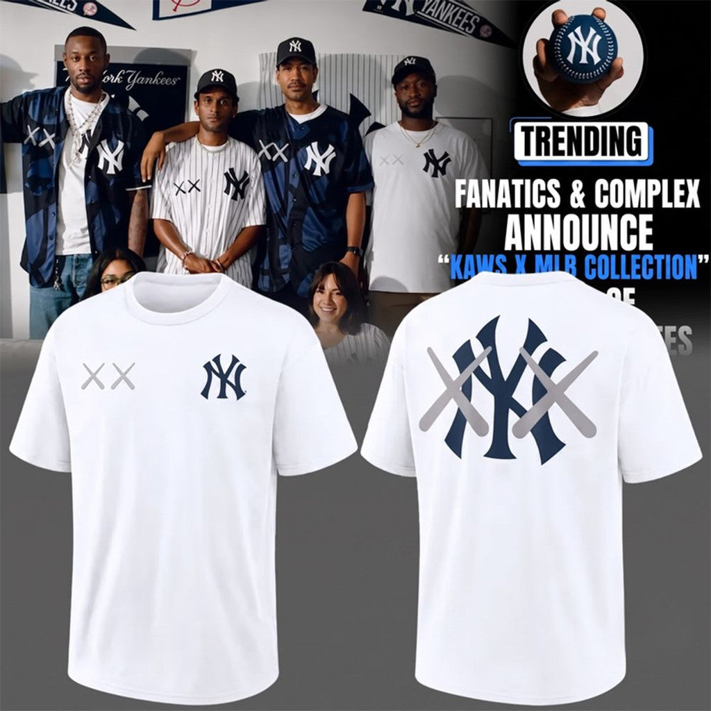 New York Yankees X KAWS 2026 Special White Shirt NY Yankees Merch Baseball Fan Apparel - Merchluma