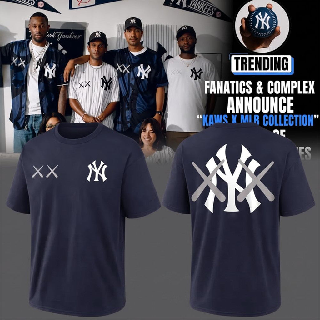 New York Yankees X KAWS 2026 Special Navy Shirt NY Yankees Merch Gifts For Baseball Fans - Merchluma