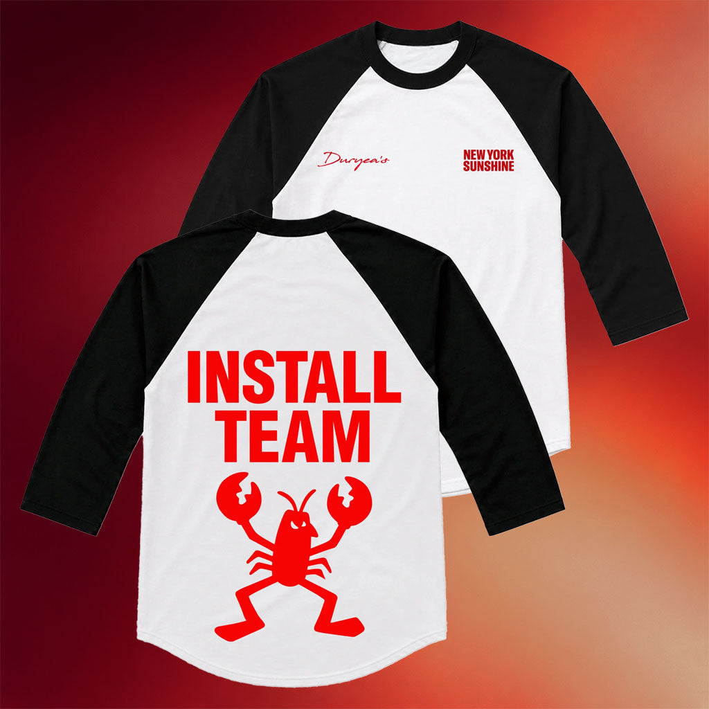 New York Sunshine Merch 2026 Install Team Lobster Raglan Shirt Great Gifts For Brothers - Merchluma