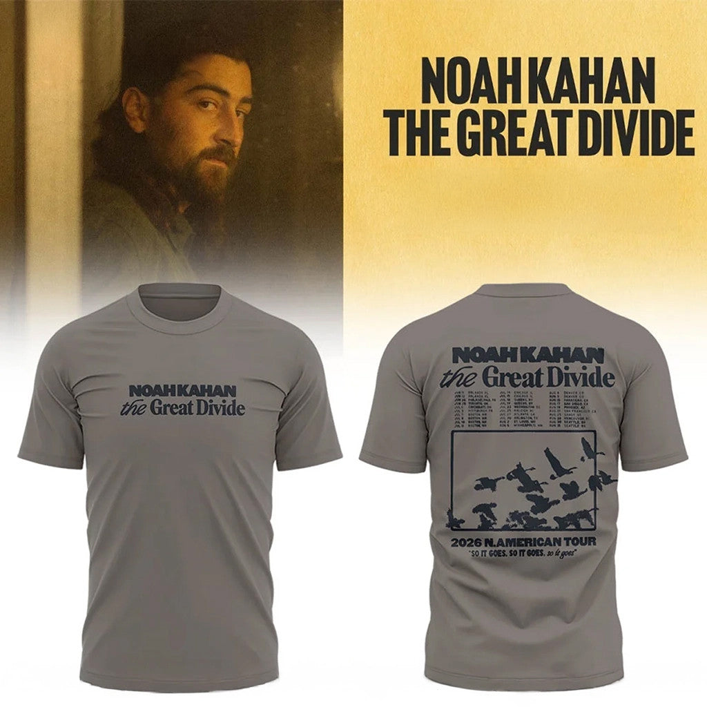 Noah Kahan Great Divide Merch 2026 Noah Kahan The Great Divide Tour 2026 T-Shirt Fan Gifts - Merchluma