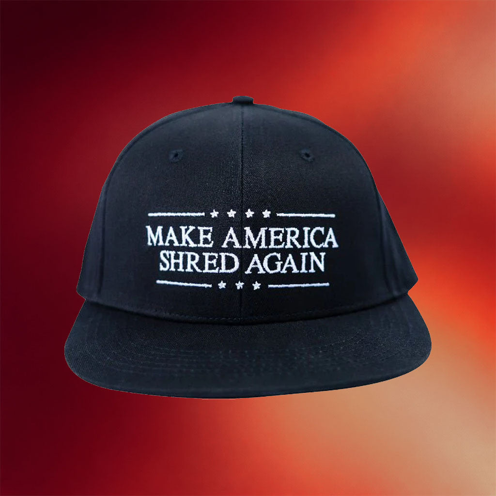 Shreddy Lyfe Merch 2026 Make America Shred Again Snapback Hat Embroidered Black MASA Cap - Merchluma