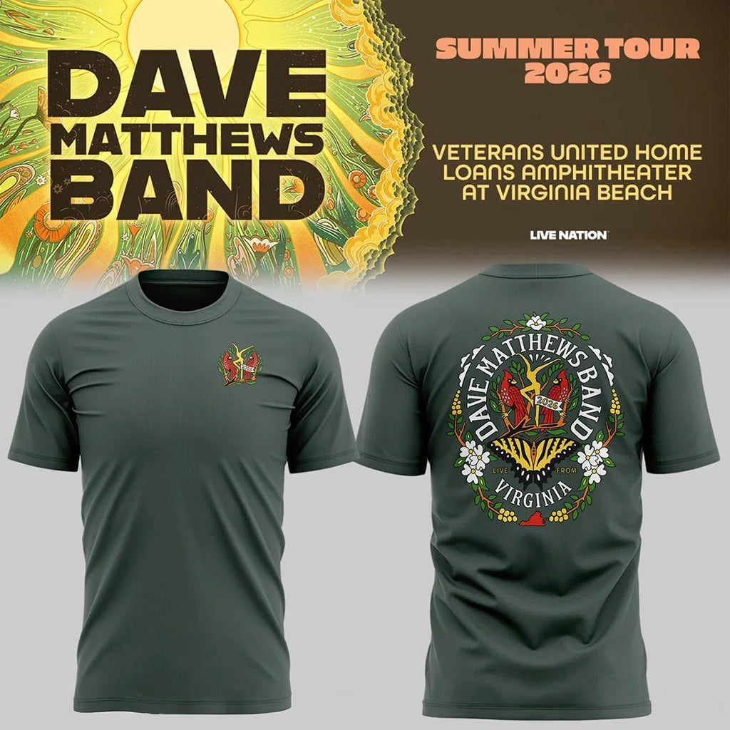 Dave Matthews Band Summer Tour 2026 Virginia Beach T-Shirt DMB Merch Gifts For Rock Fans - Merchluma