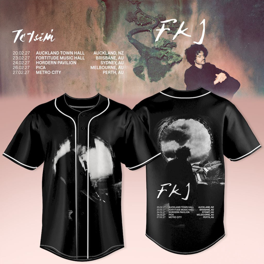 FKJ AUNZ Tour 2027 Baseball Jersey FKJ Concert Merch Gift Ideas For Music Lovers - Merchluma