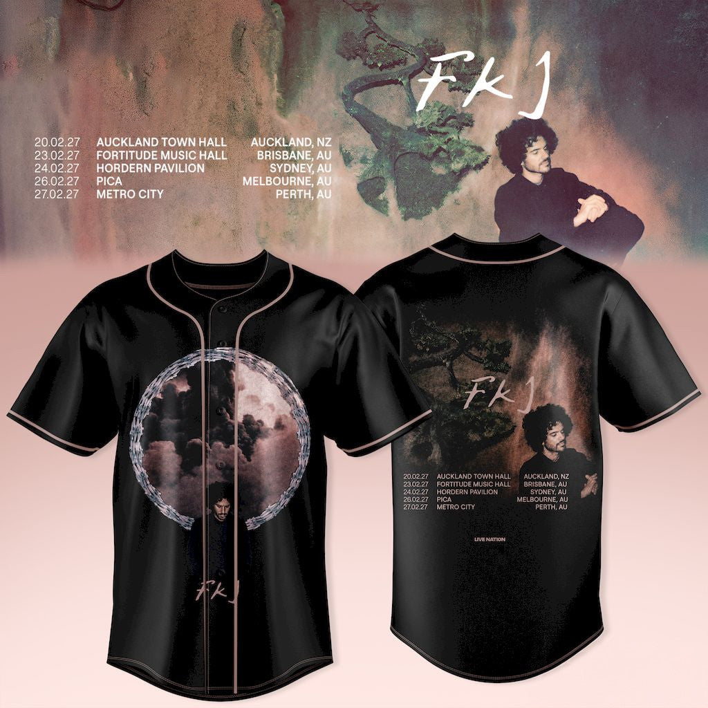 FKJ AUNZ Tour 2027 Baseball Jersey FKJ Merch Unique Gifts For Music Lovers - Merchluma