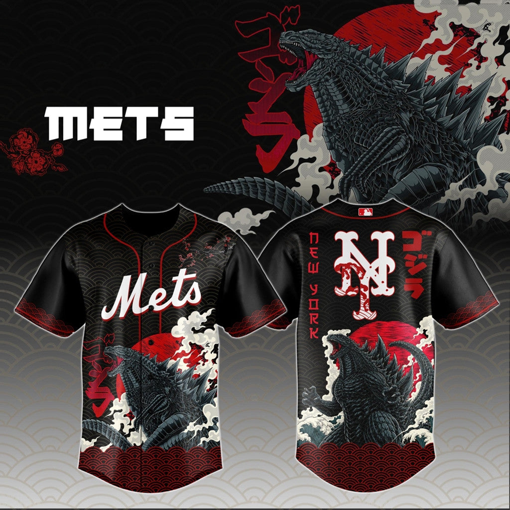 New York Mets X King Of The Monsters Baseball Jersey NY Mets Merch 2026 Gift For Brothers - Merchluma