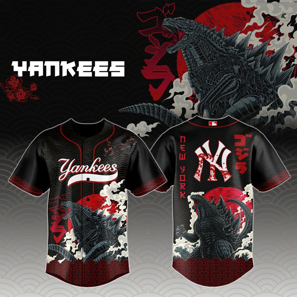 New York Yankees X King Of The Monsters Baseball Jersey NY Yankees Merch Present For Brothers - Merchluma
