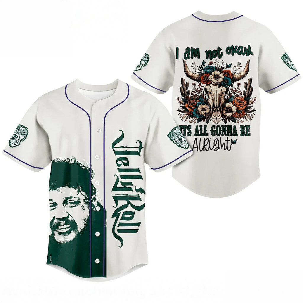 Jelly Roll I'm Not Okay But It's All Gonna Be Alright Jersey 2026 Jelly Roll Merch Fan Gifts - Merchluma