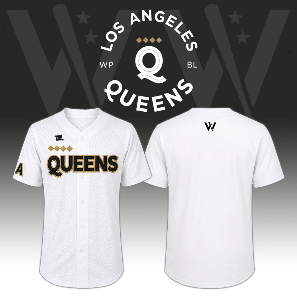 Los Angeles Queens Home Baseball Jersey 2026 WPBL Jersey LA Queens Merch Gifts For Baseball Fan - Merchluma
