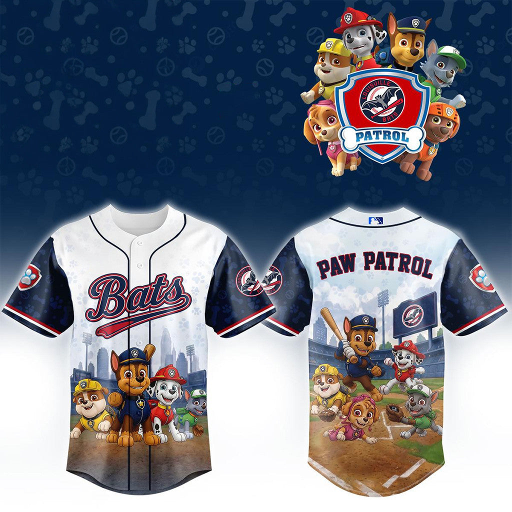 Louisville Bats X Paw Patrol 2026 Baseball Jersey Louisville Bats Merch Birthday Ideas For Son - Merchluma