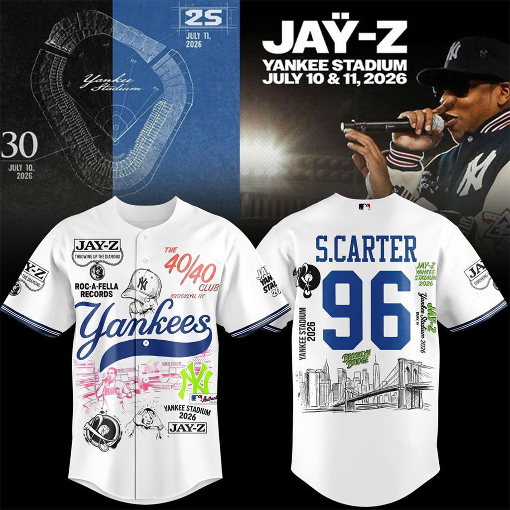 New York Yankees X Jay Z 2026 Baseball Jersey Jay Z Merch Yankee Stadium Clothing For Fans - Merchluma