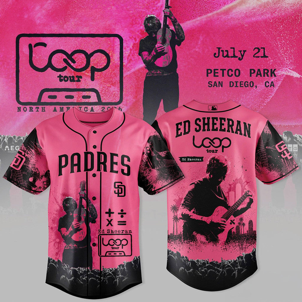 Ed Sheeran Loop Tour X San Diego Padres Baseball Jersey Ed Sheeran Tour Merch 2026 Fan Gifts - Merchluma