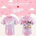 Los Angeles Dodgers X Hello Kitty Theme Nights Baseball Jersey Dodgers Merch Cute Gift Ideas - Merchluma