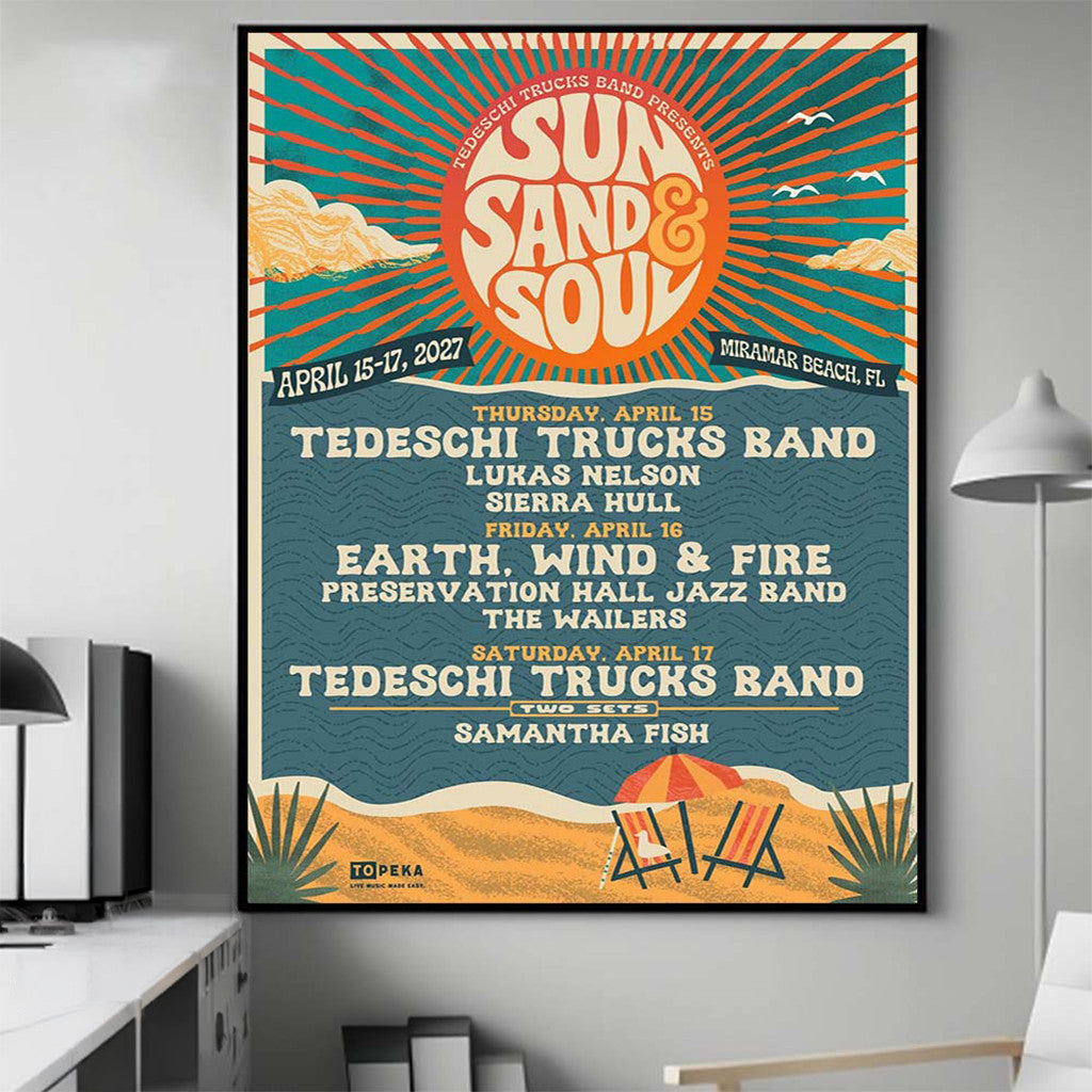 Tedeschi Trucks Band Sun Sand And Soul Poster Tedeschi Trucks Band Merch Gift For Music Fans - Merchluma